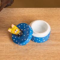 Сувенирная шкатулка &laquo;Котик&raquo;, 5&times;5&times;7.5 +/- см, дерево, синяя