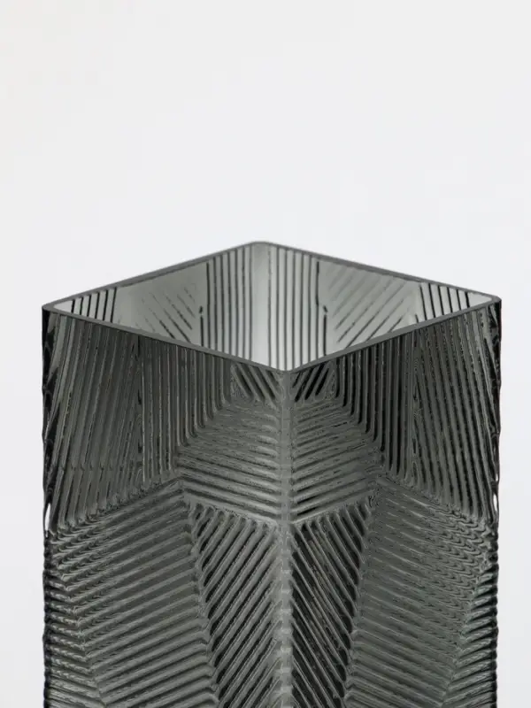 Ваза стекло настольная "Джойс" 30х10 см, серый