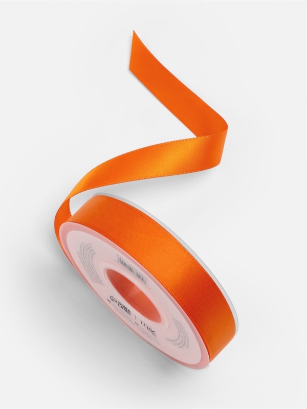 Лента атласная двухсторонняя №751 20мм*25&plusmn;1м ярко-оранжевый TR