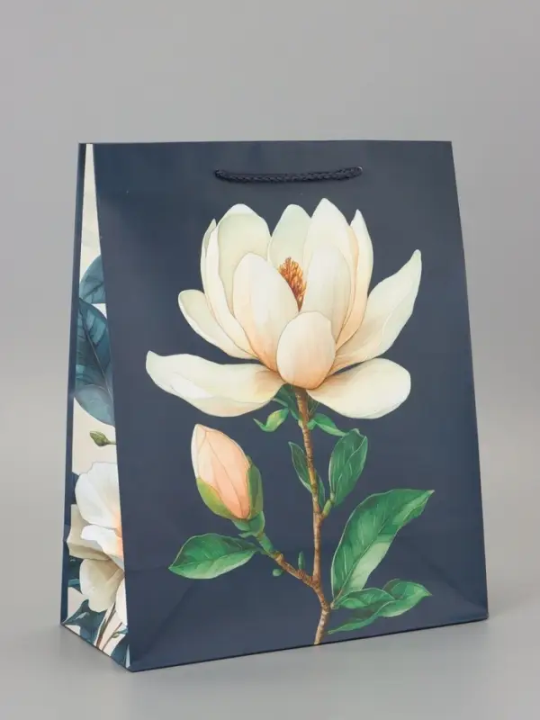 Пакет подарочный ламинированный &laquo;Белая магнолия&raquo; 26&times;12&times;32 см
