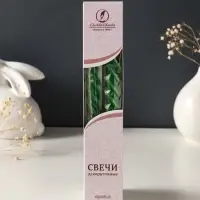 Набор свечей витых, 2,3х 24,5 см, 5 ч, 50 г, 2 штуки, тёмно-зелёный