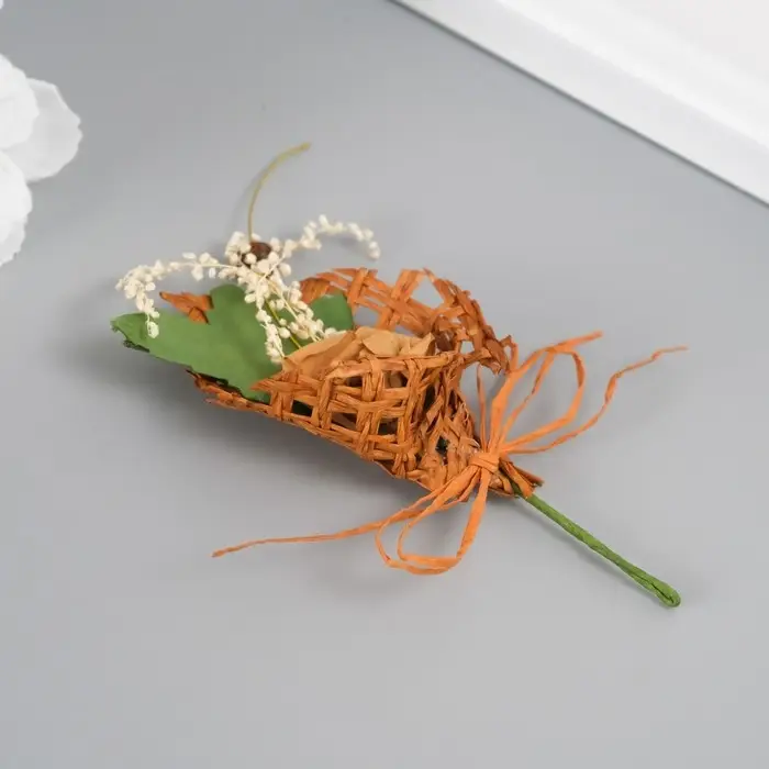 Букет декоративный "Розочка"  5х9 см, коричневый