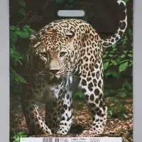 Пакет "Леопард, полиэтиленовый с вырубной ручкой 41х51 см, 80 мкм