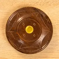 Подставка под благовония круглая, 12.5&times;12.5&times;1.5 см, дерево шишам