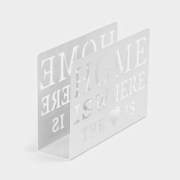 Салфетница Доляна &laquo;Дом здесь&raquo;, 15&times;4&times;10 см, цвет белый