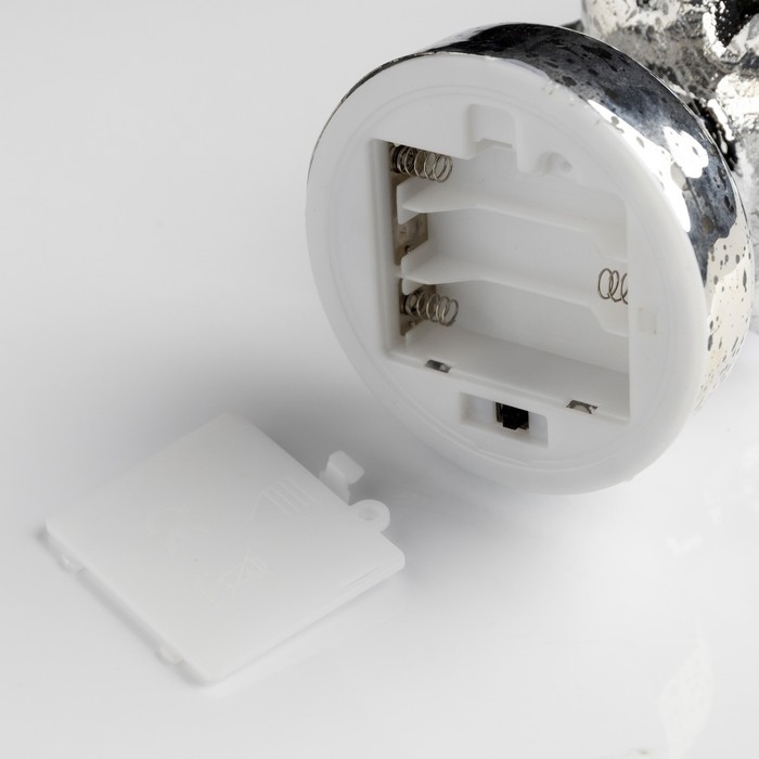 Светодиодная фигура &laquo;Серебристая ёлка&raquo; 9 &times; 29 &times; 9 см, стекло, батарейки АААх3 (не в комплекте), свечение тёплое белое