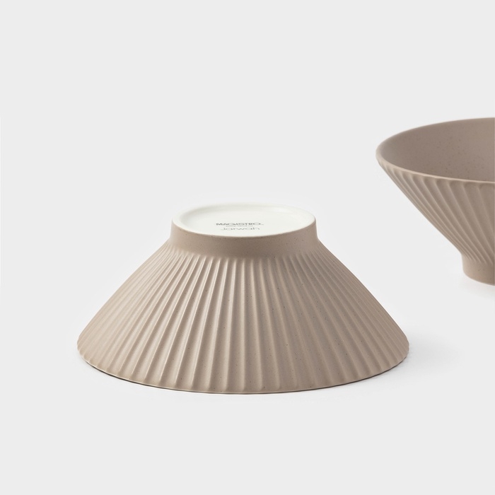 Салатники Magistro Jarwah Lausanne, 700 мл, 17,5&times;7,3 см, набор 2 шт, фарфор, бежевые