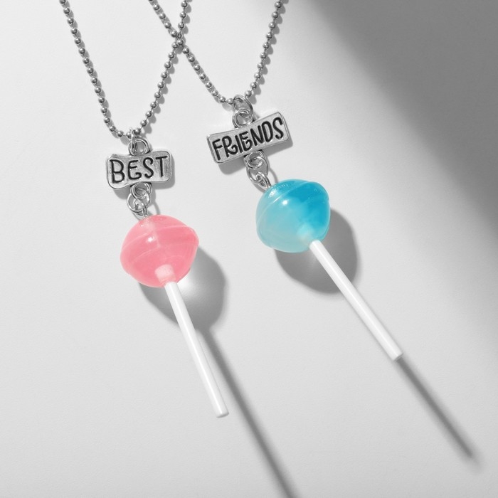 Кулоны «Неразлучники» леденцы, цвет сине-розовый, 40,5 см Кулоны «Неразлучники» леденцы, цвет сине-розовый, 40,5 см