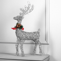 Светодиодная фигура &laquo;Олень серебристый&raquo;, 35 &times; 60 &times; 10 см, металл, 220 В, свечение белое