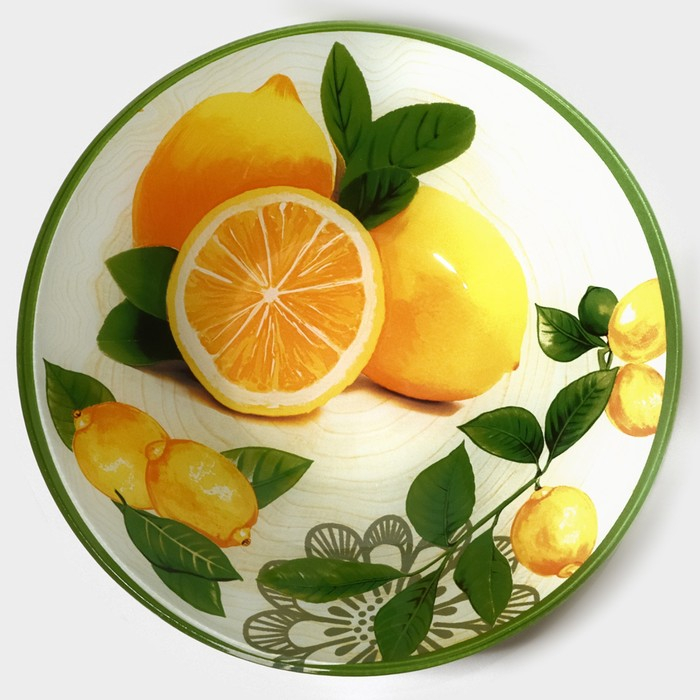 Набор тарелок стеклянных Доляна &laquo;Дольче&raquo;, 19 предметов: 6 десертных тарелок, 6 обеденных тарелок, 6 мисок, салатник