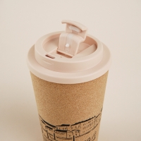 Стакан для кофе с крышкой SL Home &laquo;Венеция&raquo;, пробковый, 350 мл, 9,5&times;9,5&times;14,5 см, цвет бежевый