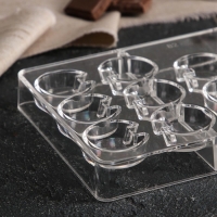 Форма для конфет и шоколада &laquo;Пакман&raquo;, 14 ячеек, 20&times;12&times;2,5 см, ячейка d=3 см, цвет прозрачный