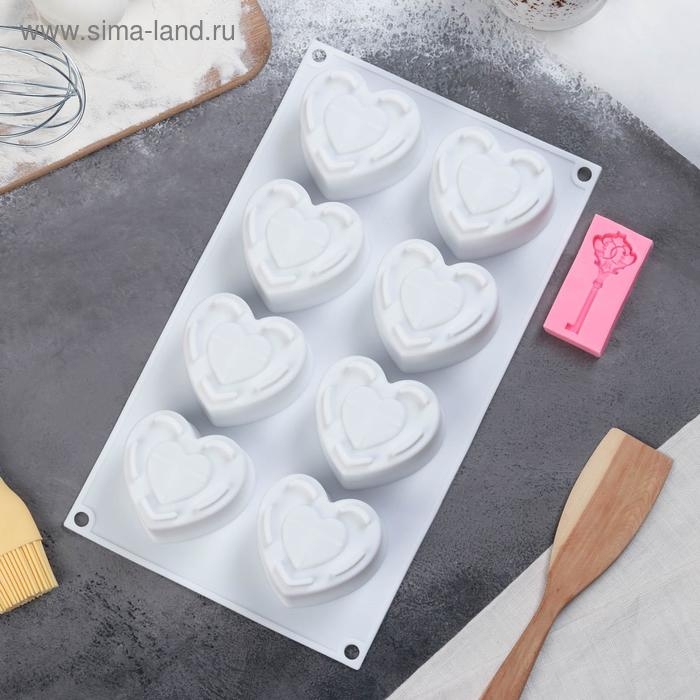 Набор кондитерский Доляна, 2 предмета: форма для муссовых десертов 29,5&times;17&times;4,3 см, молд 6,7&times;3,3 см