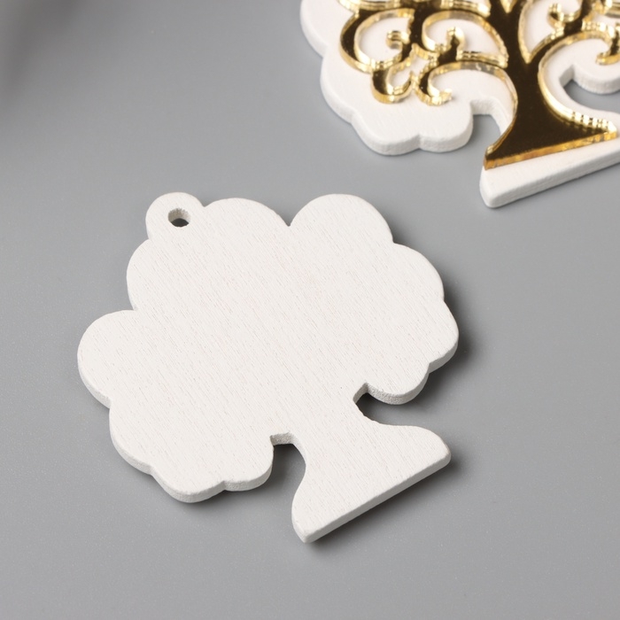 Декор для творчества дерево, пластик "Деревце" зеркальный набор 2 шт 4,1х4,8 см