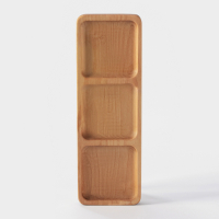 Менажница деревянная Доляна, 30&times;10&times;1,8 см, 3 секции, берёза