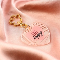 Брелок для ключей акриловый &laquo;Be happy&raquo;, 5 х 4,6 см