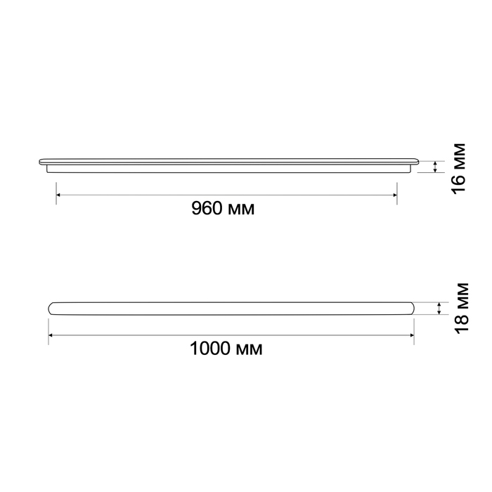 Ручка-скоба CAPPIO RSC021, алюминий, м/о 960 мм, цвет графит