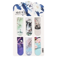 Набор магнитных закладок для книг Calligrata 6 штук, "Цветы", МИКС