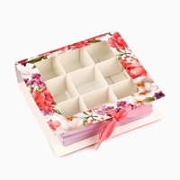 Коробка под 9 конфет с ячейками &laquo;Самой прекрасной&raquo; 14.5 х 13.5 х 3.5 см