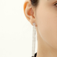 Набор 2 предмета: серьги, колье &laquo;Лёд&raquo; дорожка, цвет белый в серебре, 50 см