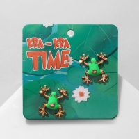 Серьги эмаль &laquo;Лягушки&raquo; с пальчиками, цветные в золоте