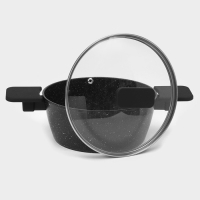 Кастрюля с крышкой Доляна &laquo;Первый дом&raquo;, 2,5 л, d=20 см, антипригарное покрытие, индукция, цвет чёрный