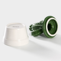 Банка для хранения сыпучих продуктов Доляна &laquo;Кактус&raquo;, 150 мл, 8&times;8&times;14 см, керамическая