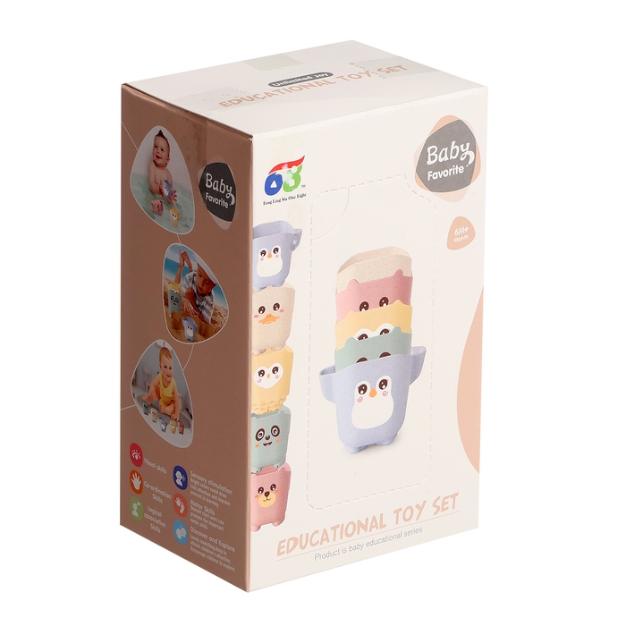 Набор стаканчиков для ванны &laquo;Зверята&raquo;, 5 предметов