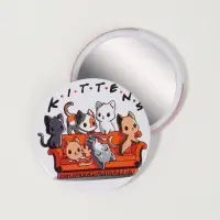 Зеркало карманное KITTENS, d=7 см, разноцветное