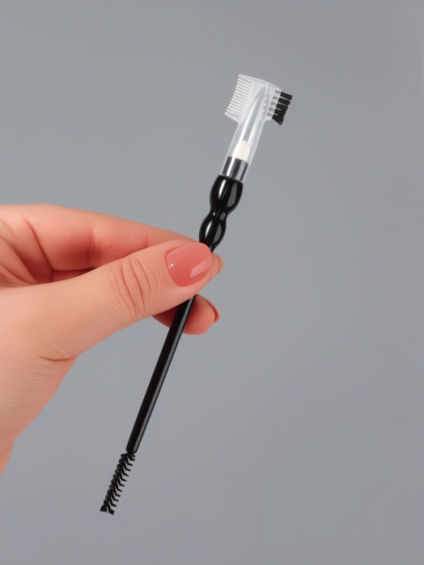 Кисть для макияжа, 3в1, 17 см, чёрная