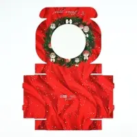 Коробка для макарун с низкими бортами &laquo;Новогодняя роскошь&raquo;, венок, 11х 11х 3 см