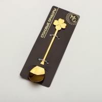 Ложка десертная из нержавеющей стали Magistro &laquo;Клевер&raquo;, длина 12,5 см, цвет золотой