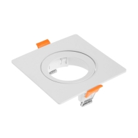 Светильник встраиваемый, поворотный, под лампу MR16, пластик, квадрат, пластик, белый