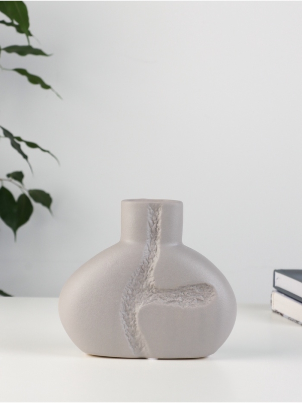 Ваза керамика настольная "Бранвен" 15х15 см, серый