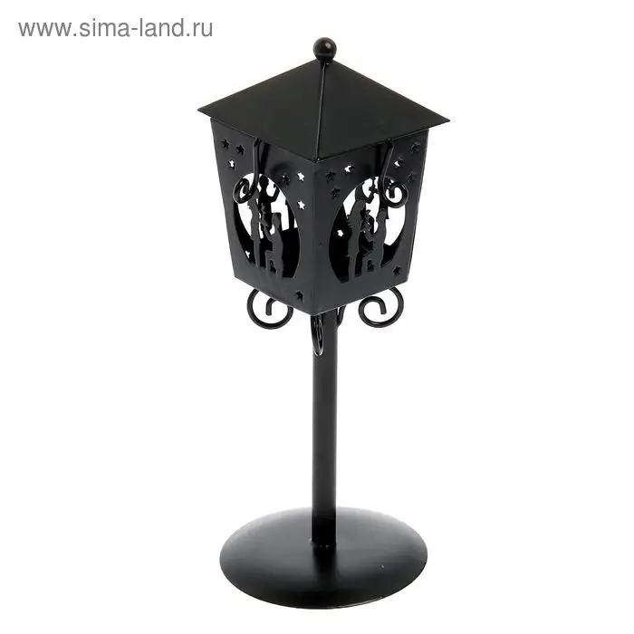 Подсвечник металл 1 свеча "Предложение" черный 24х9х9 см