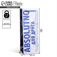 Пакет подарочный под бутылку, упаковка, &laquo;Абсолютно&raquo;, 36 х 13 х 10 см