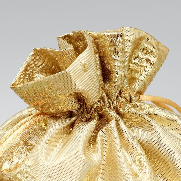 Мешочек подарочный парча &laquo;Золотые мгновения&raquo;, 16 х 24 см +/- 1.5 см, Новый год
