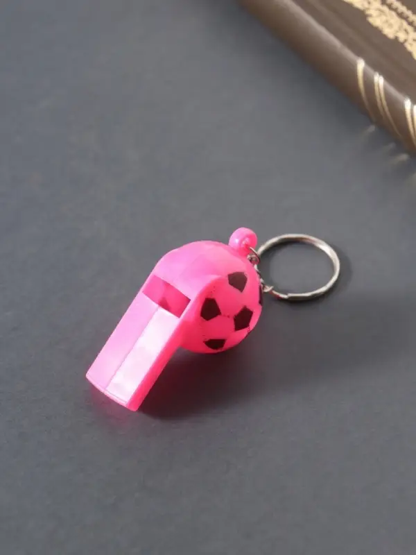 Свисток пластик на кольце "Мяч", МИКС