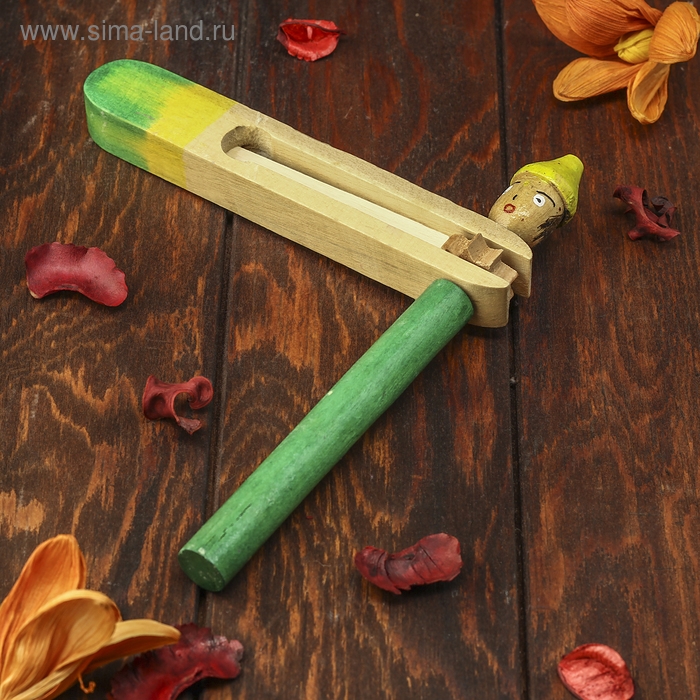 Сувенирный музыкальный инструмент "Трещотка цветная" 21х17х2 см