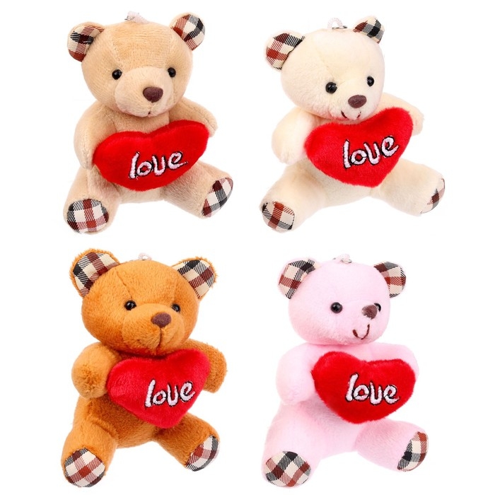 Мягкая ирушка &laquo;Мишутка с сердцем&raquo;, на брелоке, цвет МИКС