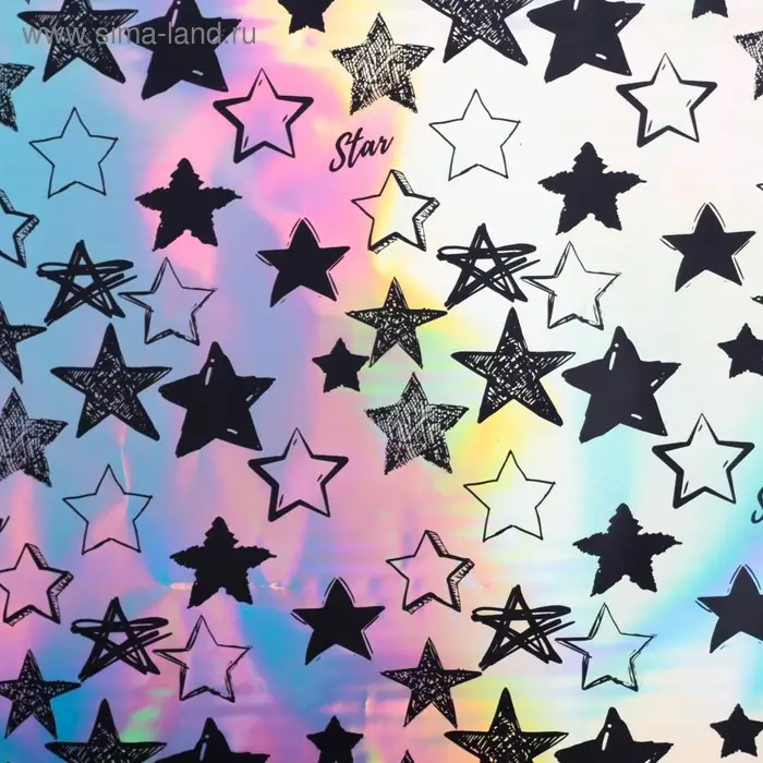 Плёнка упаковочная с голографией Starry sky, 100&times;70 см
