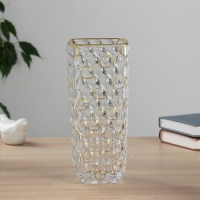 Ваза стекло настольная "Альма галант" круги, 24х10 см, прозрачный