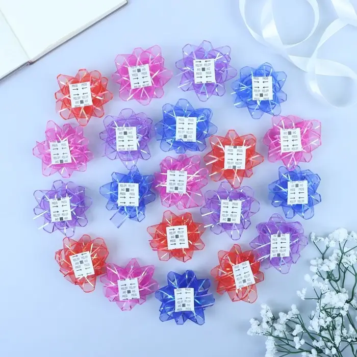 Бант - звезда №7.5 &laquo;Золотая полоса&raquo;, МИКС