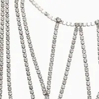 Цепочка на бедро бодичейн "Ярусы" со стразами, цвет белый в серебре