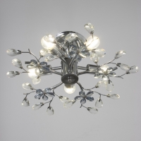 Люстра "Цветы" 5х40Вт Е27 хром 50х50х18см