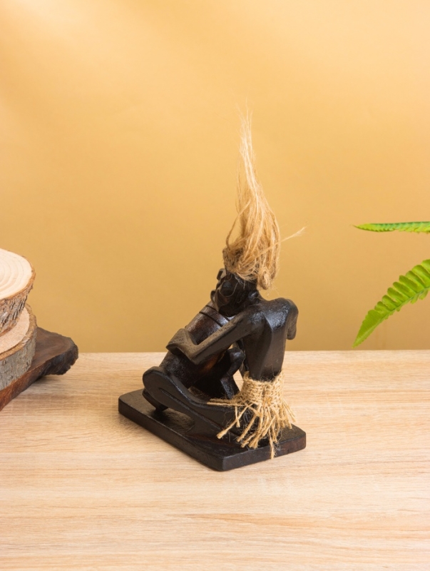 Сувенир "Абориген музыкант" дерево, 12х8х14 см