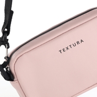 Сумка женская на молнии, TEXTURA, маленький размер, длинный ремень, цвет розовый
