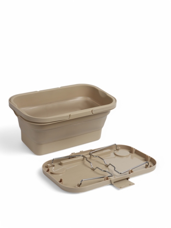 Корзина - столик Maclay 2 в 1, складная, 47 х 28,5 х 23,5 см, стол 45 х 28 х 16 см, бежевая