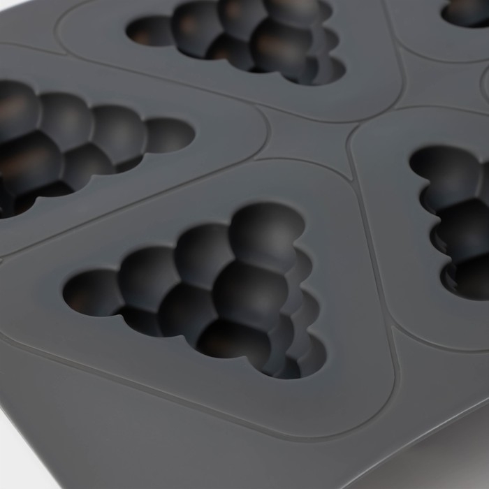Форма для выпечки и муссовых десертов KONFINETTA &laquo;Рафаэль&raquo;, силикон, 28,5&times;21,5&times;5 см, 6 ячеек (7&times;4,9 см), цвет серый