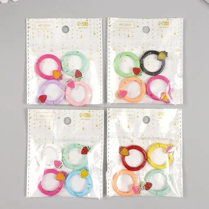 Карабин металл &laquo;Круг. Ягодка&raquo;, 3.2&times;2.6 см, МИКС